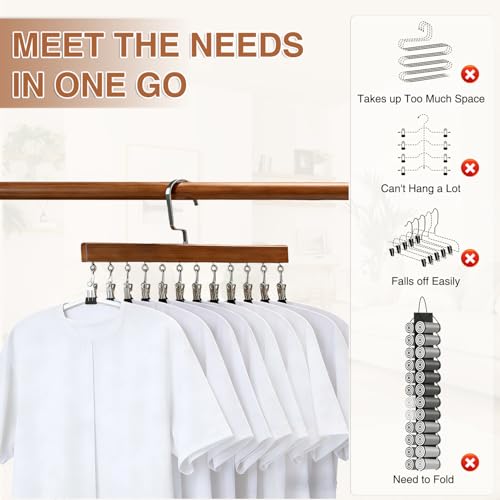 2pcs Closet Organizer with 12 Clips, Space Saving Hanging Closet - Image 6