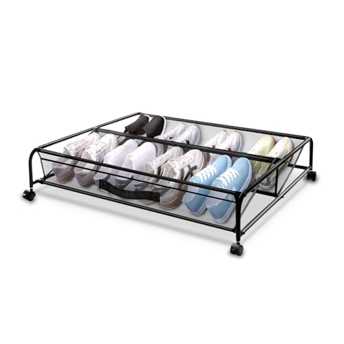Under Bed Shoe Storage with Wheels, Space Saving Shoe - Image 2