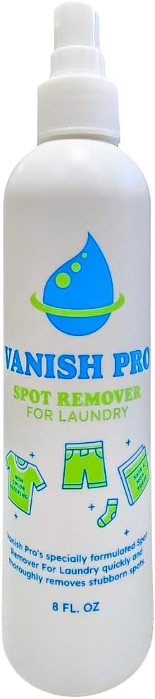 for Laundry - Multi-Purpose Stain Treater Spray – Perfect for Travel & On-The-Go Stains. Remover for Food, Grease, Coffee, Wine, Baby & Pet Stains. Laundry & Fabric Safe. 8 oz. Made in US