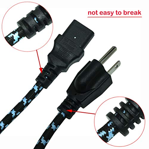 FILSHU 16 AWG Heavy Duty 3 Prong Braided Power Cord, 5 Feet - Image 4