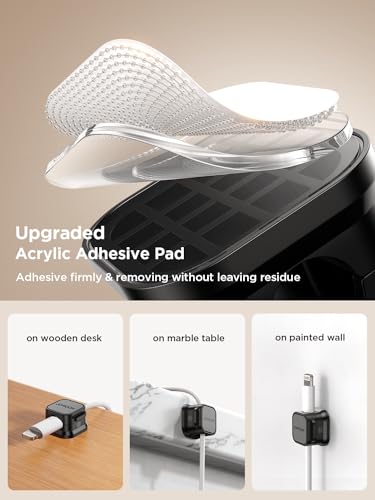 JOYROOM 9 Pack Magnetic Cable Clips Cord Organizer Adhesive Wire - Image 5
