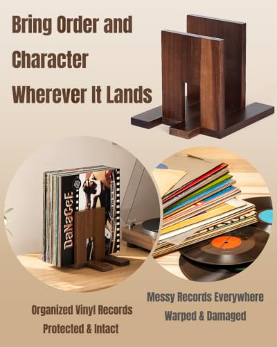 Uniclife Vinyl Record Storage Rack Wooden Vinyl Record - Image 6