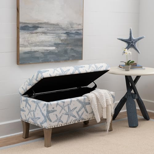 Linon Stephanie Cream and Light Blue Starfish Fully - Image 6