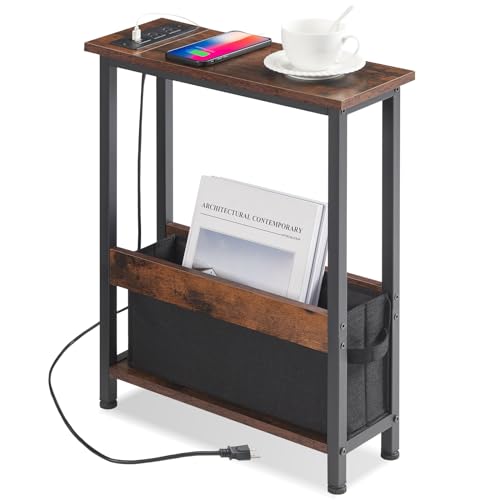 Slim Charging End Table with Storage - For Small Spaces - Image 2