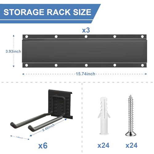Garage Wall Organizer - 48in Heavy Duty Storage Rack (350lbs - Image 5