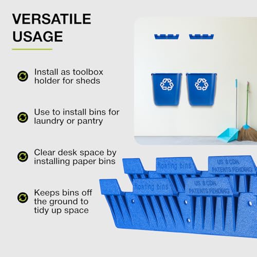 Nova Products Recycle Bin Wall Mount (2 Pack), Blue Bin Hanger - Image 6