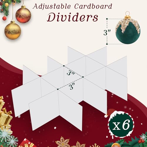 Christmas Ornament Storage Box with Adjustable Dividers - Image 5