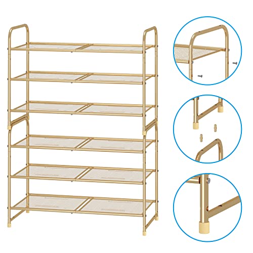 Simple Trending 3-Tier Shoe Rack, Stackable Shoe Shelf Storage - Image 6
