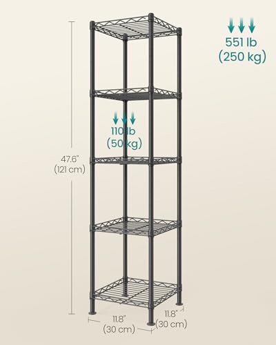 SONGMICS 5-Tier Bathroom Shelf, Storage Rack for Small Space - Image 3