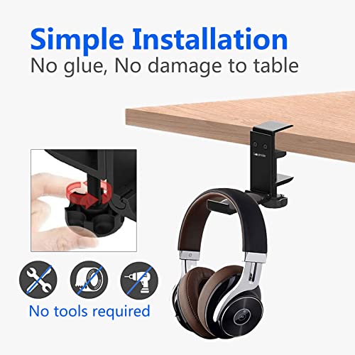 Aluminum Headphone Stand Hanger Foldable with Cable Clip - Image 4