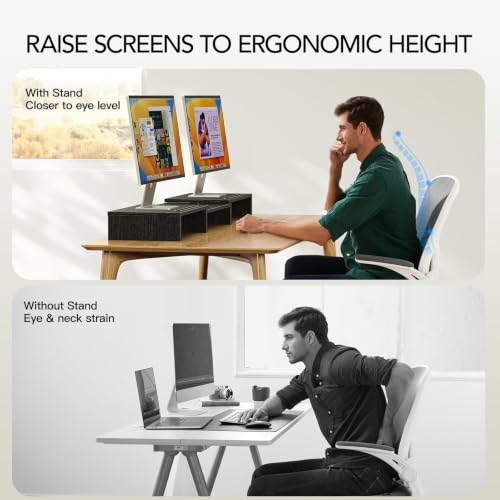 Dual Monitor Stand Riser for Desk, Office Desk Organizer Stand - Image 5