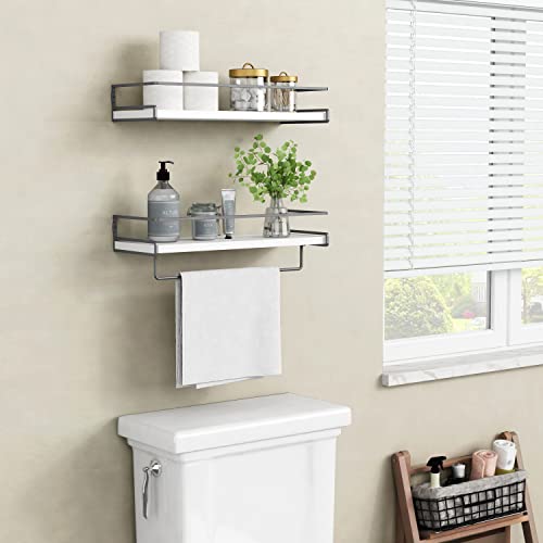 Forbena White Floating Shelves for Bathroom Organizer Over - Image 3