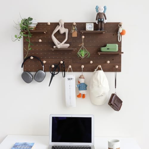 Wooden Pegboard Modular Display Organization Storage Wall Hooks - Image 5