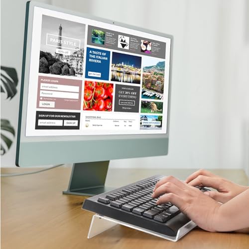Eorbow 2 Pack Tilted Computer Keyboard Stand, Clear Acrylic - Image 8