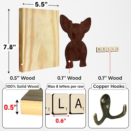 Chihuahua Dog Leash Holder Wall Mount with Scrabble - Image 3