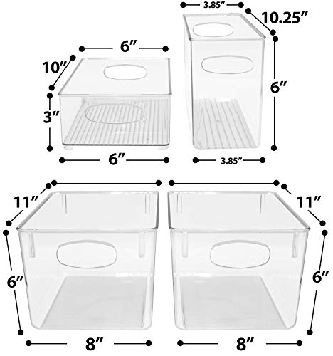 Sorbus Plastic Storage Bins Stackable Clear Pantry Organizer Box - Image 3