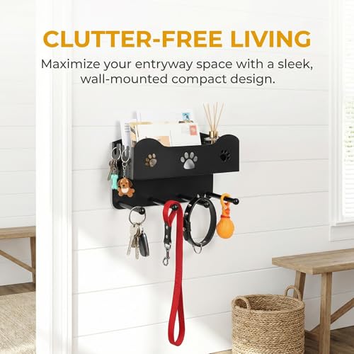 Dog Leash Holder for Wall, Dog Accessories Organizer with 4 Hook - Image 7