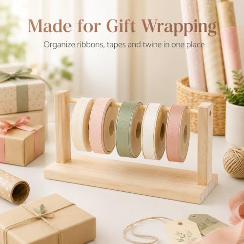 Craft Ribbon Storage Organizer Wooden Ribbon Holder - Image 7