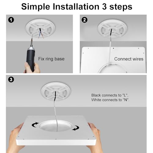 LED Flush Mount Ceiling Light Fixture, 5000K Daylight White - Image 7