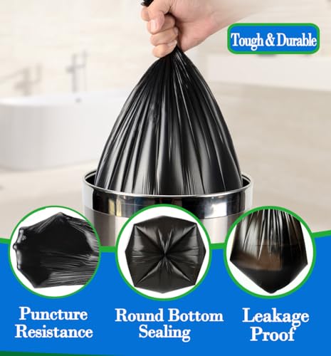 4 Gallon 100pcs Small Black Trash Bags Strong Black Garbage Bags - Image 4