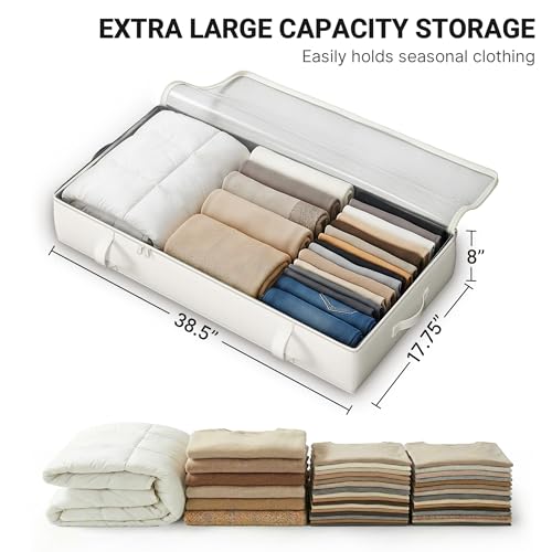 2-Pack Under Bed Storage Containers, 8 Inches Tall Clothes - Image 4