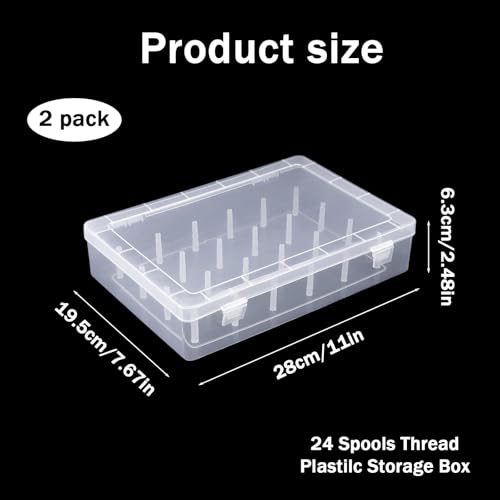 2-Pack Clear Thread Holder Organizer Boxes, Stackable - Image 3