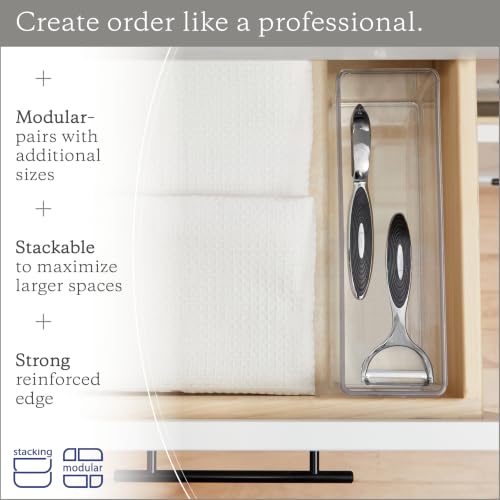 Clearly Small Narrow Drawer Organizer, 9.37"x3.12"x2.95", 4 Pack - Image 4