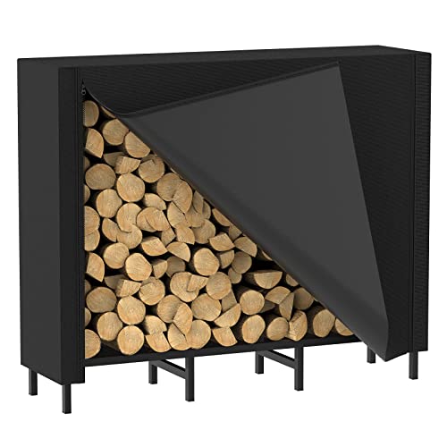 CADUKE 4ft Firewood Rack with Cover, Outdoor Firewood Log - Image 2