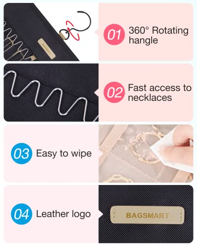 BAGSMART Hanging Jewelry Organizer Necklace/Earring/Ring - Image 5