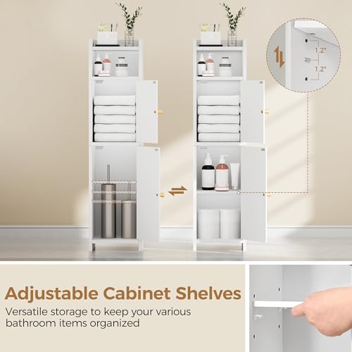 BEWISHOME Small Bathroom Storage Cabinet, 2 Doors Narrow Bathroom - Image 6