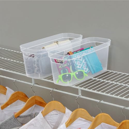 Sterilite Narrow Shelf Bin, Clear Plastic Open Top Storage Basket - Image 7