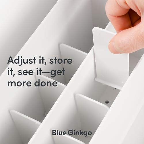 BLUE GINKGO Desk Organizer, Office Supplies, White, Made in Korea - Image 5