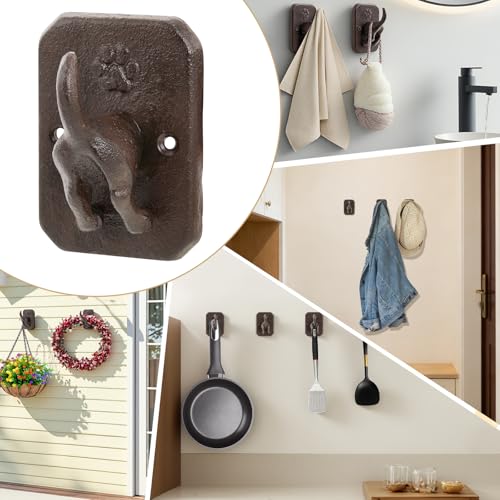 2 Pack Rustic Cast Iron Dog Leash Holder Wall Hook, Heavy - Image 8