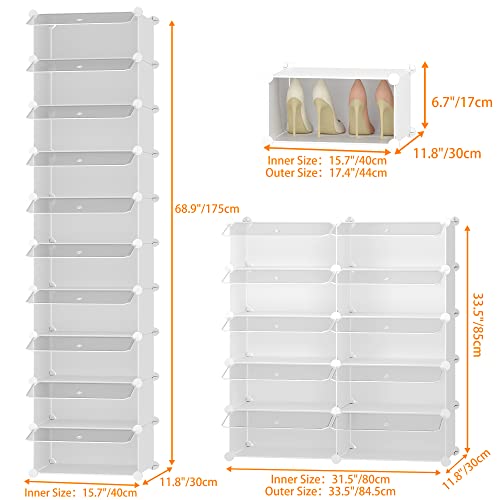 HOMIDEC Shoe Storage, 10-Tier Shoe Rack Shoe Organizer for Closet - Image 3