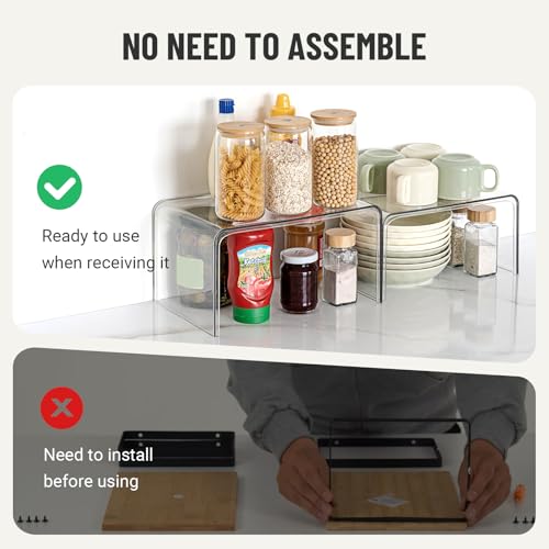 Bobomoment Clear Cabinet Organizer, Stackable Shelf - Image 4