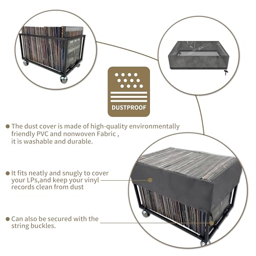 OrigoDeco Vinyl Record Storage Holder on Wheels | Home Organization - Image 5