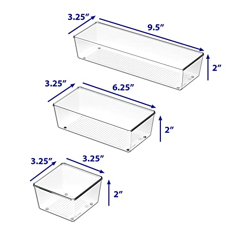 Simple Houseware Clear Desk Drawer Organizer, Assorted Sizes - Image 8