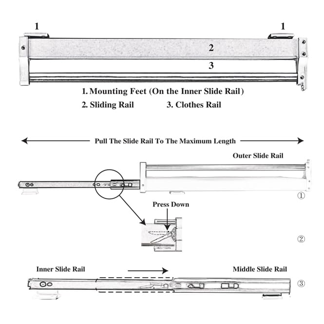Extendable Pull-Out Closet Valet Rod, Pull Out Clothes - Image 7