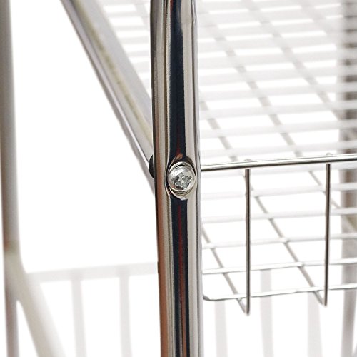 Household Essentials Chrome Iron 3-Basket Storage Cart - Image 5