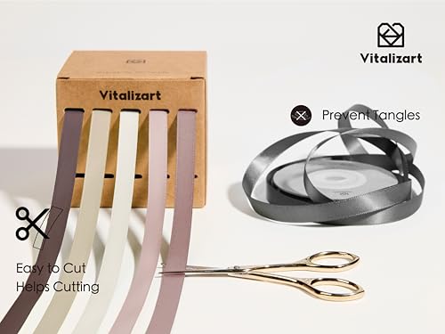 Vitalizart Nude & Pink Ribbons for Crafts 3/8" x 50Yds - Image 6