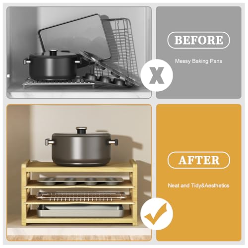 4 Tier Tray Dividers for Cabinets, Kitchen Vertical Baking Sheet - Image 7