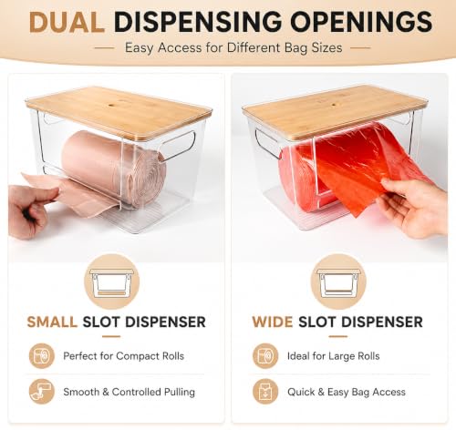Stackable Trash Bag Dispenser with Wooden Top for Ho | All Products - Image 4