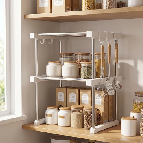 BLULEE Expandable Under Sink Organizer, No-Drill Adjustable Shelf - Image 7