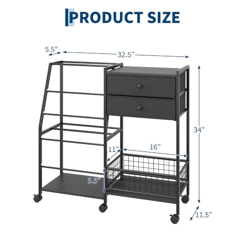 Rolling Gift Wrap Station with Drawers, 3 Tier Gift - Image 3