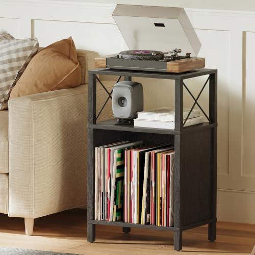 3-Tier Record Player Stand, Turntable Stand with Vinyl - Image 2