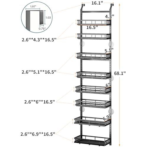 PureBox Over the Door Organizer, Hanging Rack with Multi-Depth - Image 6