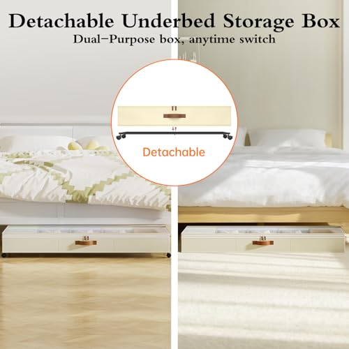 Yecaye 85 L Under Bed Storage with Wheels, 2 Pack Under - Image 6
