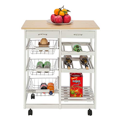 Kitchen Utility Cart,3 Tier Rolling Grocery Cart Organizer - Image 2