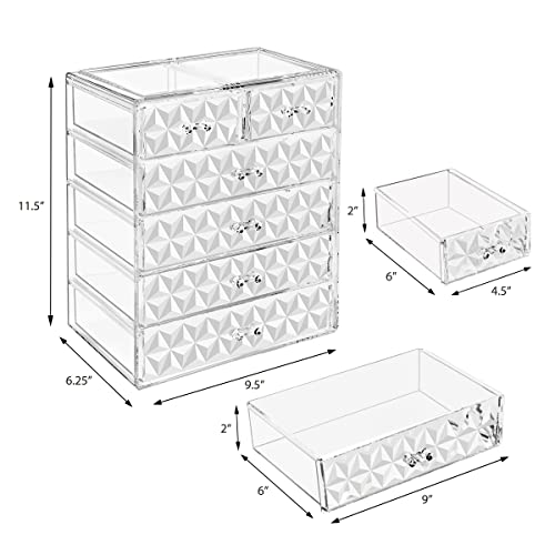 Sorbus 6-Drawer Makeup Organizer with Small & Wide D | All Products - Image 3