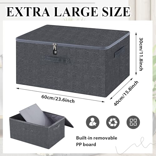 Briwooody 1 Pc Discreet Lockable Toy Bag, Gray, 24 x 16 x 12 in - Image 3